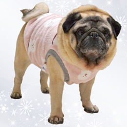 わんちゃんフリースタンクトップ(ピンク×グレー)