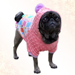 ふわもこパグパーカー(ピンク)
