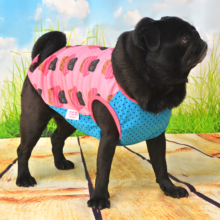 黒パグケーキタンクトップ ピンク Hanapecha Ya はなペチャ家